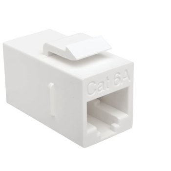 Tripp Lite Cat6a Straight-Through Modular In-Line Snap-In Coupler (RJ45 F/F), TAA