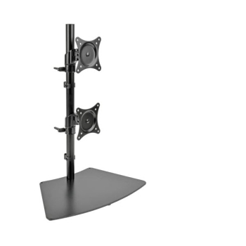 Tripp Lite Dual Vertical Flat-Screen Desk Stand/Clamp Mount, 15 in. to 27 in. Flat-Screen Displays