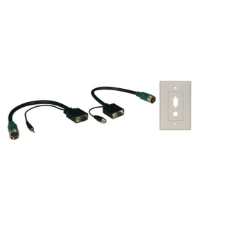 Tripp Lite Easy Pull Type-A Connectors, M/F set of VGA with Audio and Faceplate