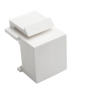 Tripp Lite Snap-In Blank Keystone Jack Insert, White, Pack of 10