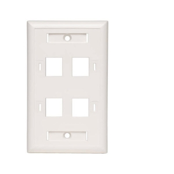 Tripp Lite 4-Port Quad Outlet RJ45 Universal Keystone Face Plate/Wall Plate