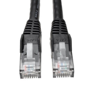 Tripp Lite Cat6 Gigabit Snagless Molded Patch Cable, RJ45, M/M, 1-ft, Black