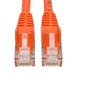 Tripp Lite Cat6 Gigabit Snagless Molded UTP Patch Cable, RJ45, M/M, 1-ft, Orange