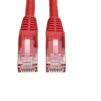 Tripp Lite Cat6 Gigabit Snagless Molded Patch Cable, RJ45, M/M, 2-ft, Red