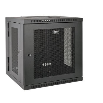 Tripp Lite SmartRack 10U Low-Profile Switch-Depth Wall-Mount Rack Enclosure Cabinet Hinged Back