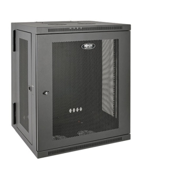 Tripp Lite SmartRack 15U Low-Profile Switch-Depth Wall-Mount Rack Enclosure Cabinet, Hinged Back