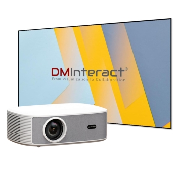 DMInteract Full HD Home Projector + 120" Thin Frame Projector Screen - Movie Night Bundle