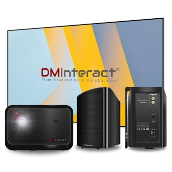 DMInteract Native 4k LCD Home Theater Projector + 120inch 16:9 4K Thin Frame Projector Screen + 100W Wireless WIFI Bluetooth Speaker 
