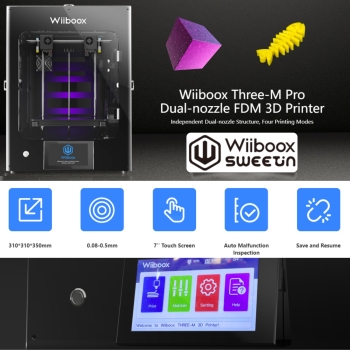 Wiiboox Three-M Pro Dual-Nozzle FDM 3D Large Printer