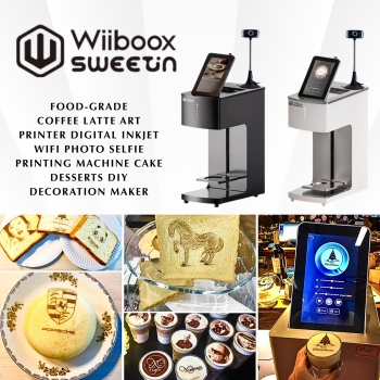 Wiiboox Latte Digital Inkjet Cake Desserts Milk Tea Coffee Art Decoration 3D Wi-Fi Photo Printer With Touch Screen Display