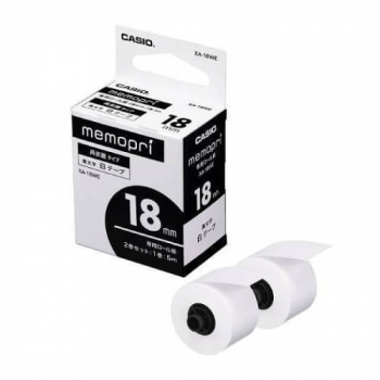 Casio XA18WE Labemo Tape 18mm, White