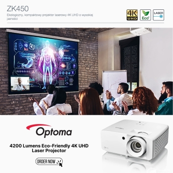 Optoma ZK450 4200 Lumens Eco Friendly 4K UHD Laser Projector