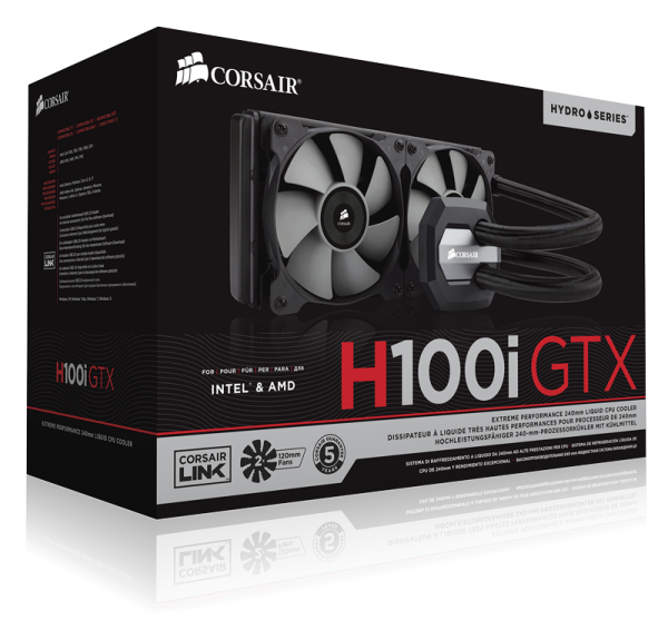 Corsair Hydro Series H100i GTX Extreme Performance Liquid CPU Cooler