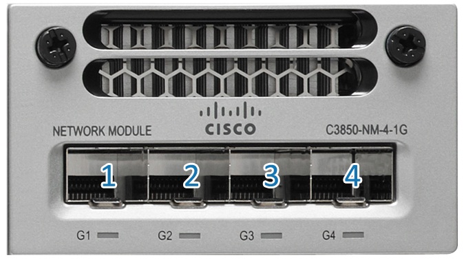 C3850-NM-4-1G is a network module that serve Cisco Catalyst 3850 Series Switches.