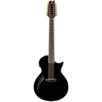 ESP LTL12BLK LTD TL-12 Thinline 12-String Black Finish Acoustic Guitar