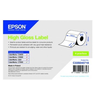 Epson High Gloss Label - Die-cut Roll: 102mm x 76mm, 1570 labels