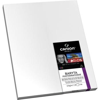 Canson 17 x 22" Infinity Baryta Photographique Pure White Inkjet Paper, 310 GSM-Satin, 25 Sheets