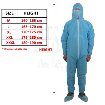 DM Disposable Overall Safety Clothing Protective Coverall Suit (Pack of 100)